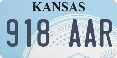 KS license plate 918AAR
