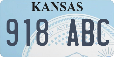 KS license plate 918ABC