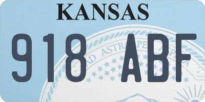KS license plate 918ABF