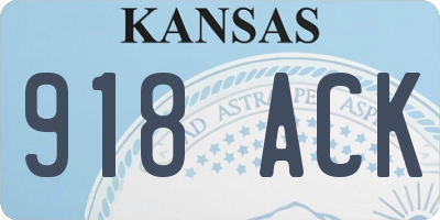 KS license plate 918ACK