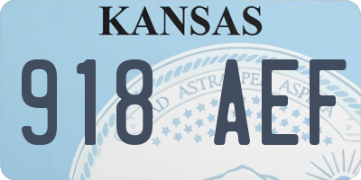 KS license plate 918AEF