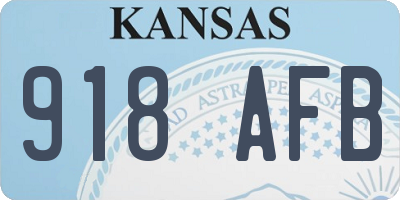 KS license plate 918AFB