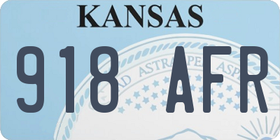 KS license plate 918AFR