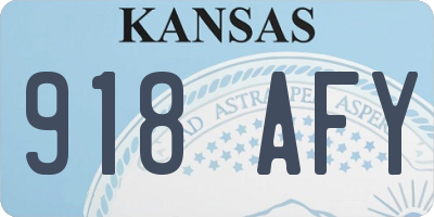 KS license plate 918AFY