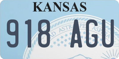 KS license plate 918AGU