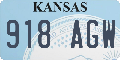 KS license plate 918AGW