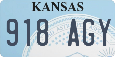 KS license plate 918AGY