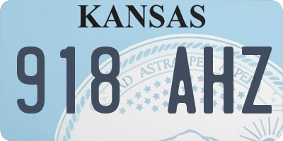 KS license plate 918AHZ