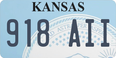 KS license plate 918AII
