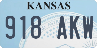 KS license plate 918AKW