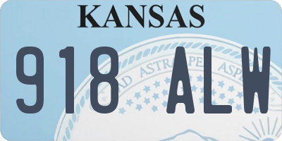 KS license plate 918ALW