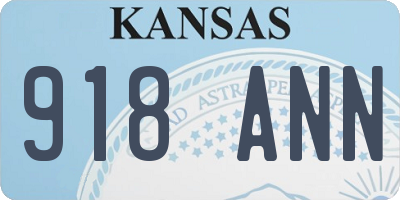 KS license plate 918ANN