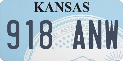 KS license plate 918ANW
