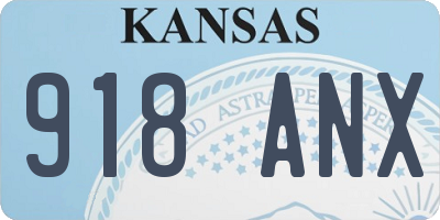 KS license plate 918ANX