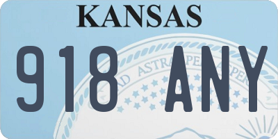 KS license plate 918ANY
