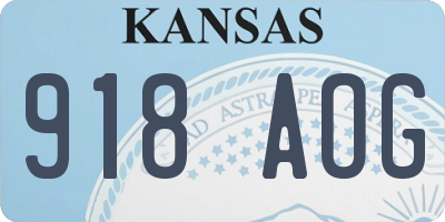 KS license plate 918AOG