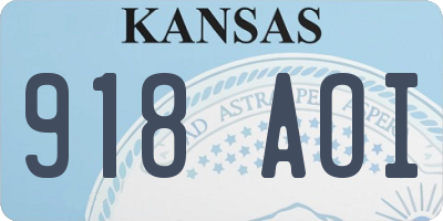 KS license plate 918AOI