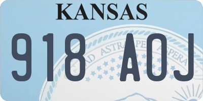 KS license plate 918AOJ