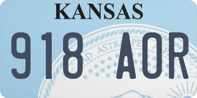 KS license plate 918AOR