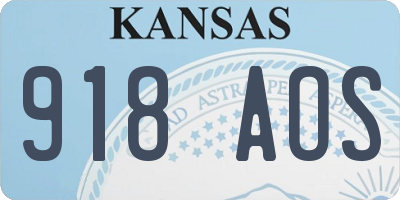 KS license plate 918AOS