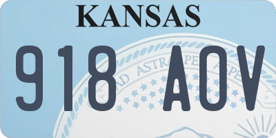 KS license plate 918AOV