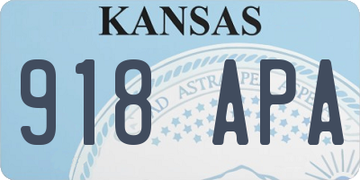 KS license plate 918APA