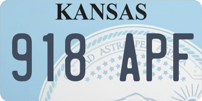 KS license plate 918APF