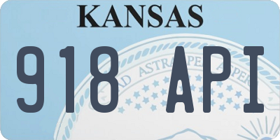 KS license plate 918API