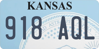 KS license plate 918AQL