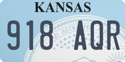 KS license plate 918AQR