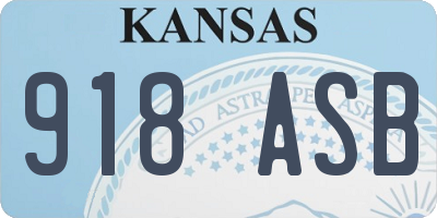 KS license plate 918ASB