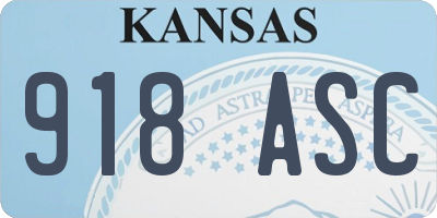 KS license plate 918ASC
