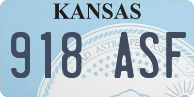 KS license plate 918ASF