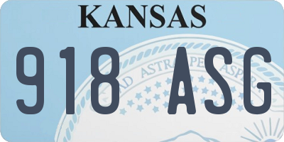 KS license plate 918ASG