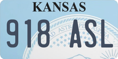 KS license plate 918ASL