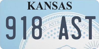 KS license plate 918AST