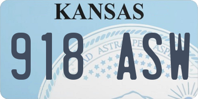 KS license plate 918ASW