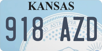 KS license plate 918AZD