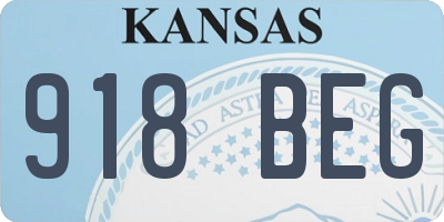 KS license plate 918BEG