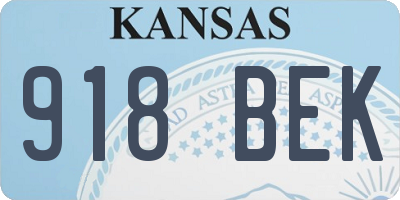 KS license plate 918BEK