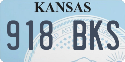 KS license plate 918BKS