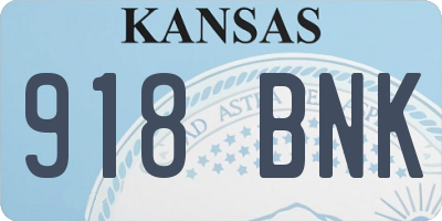 KS license plate 918BNK
