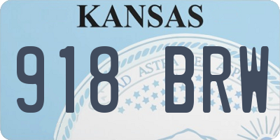 KS license plate 918BRW