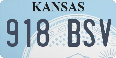KS license plate 918BSV