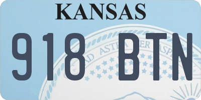 KS license plate 918BTN