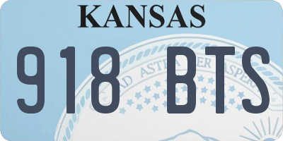 KS license plate 918BTS