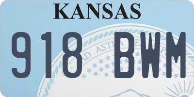 KS license plate 918BWM