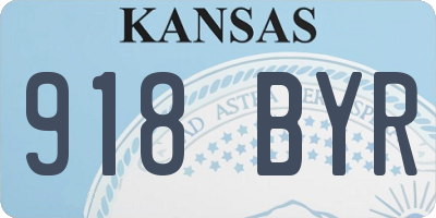 KS license plate 918BYR