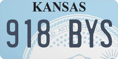 KS license plate 918BYS