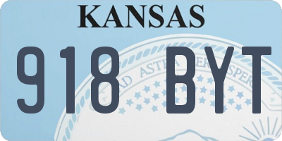 KS license plate 918BYT